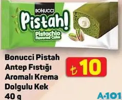 BONUCCİ PİSTAH ANTEP FISTIĞI AROMALI KREMA DOLGULU KEK 40 G fiyat ve kampanya bilgisi